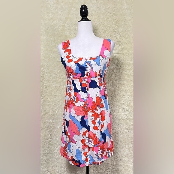 Modcloth x Barbie Retro Repercussions Babydoll Dress in Barbie Cloud Floral - Picture 3 of 10